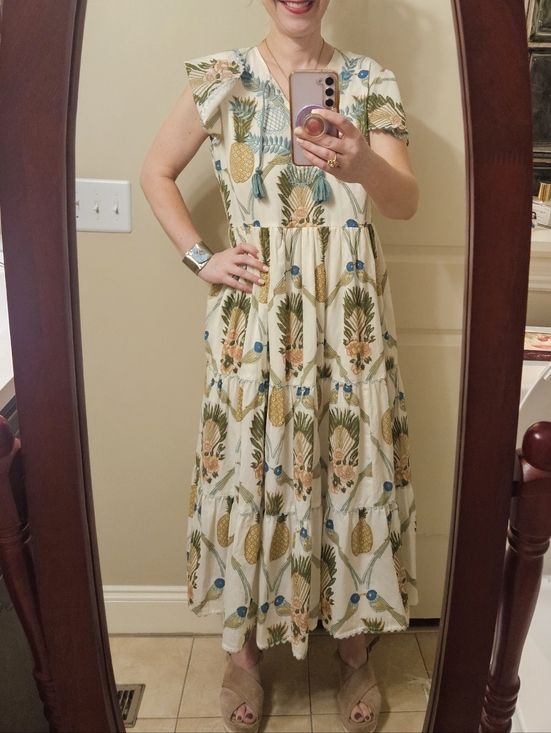 Uncle Frank Dresses & Skirts - Uncle Frank Birds of Paradise Maxi Dress S | Tropical Boho Tiered Cotton Tassel